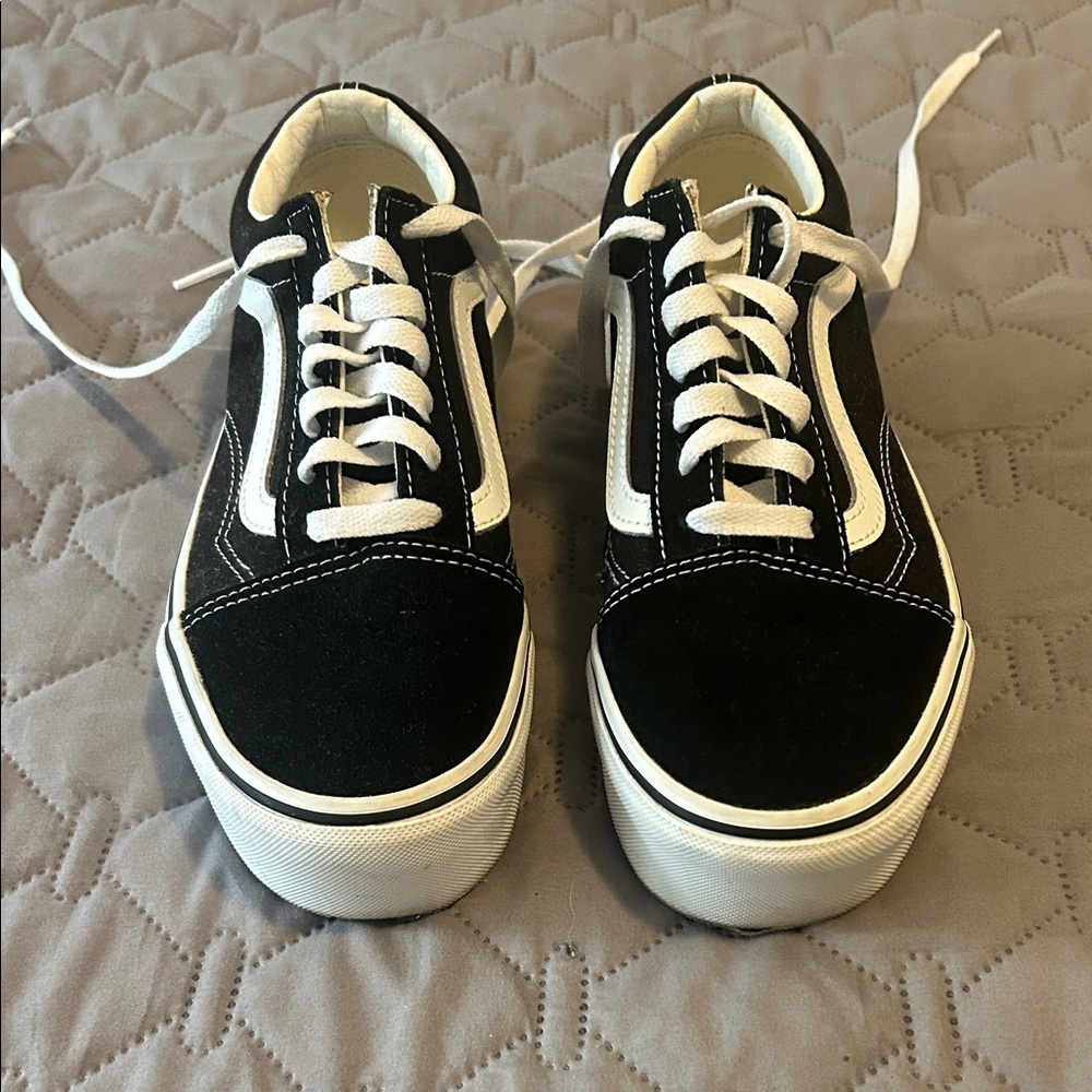 Vans black platforms